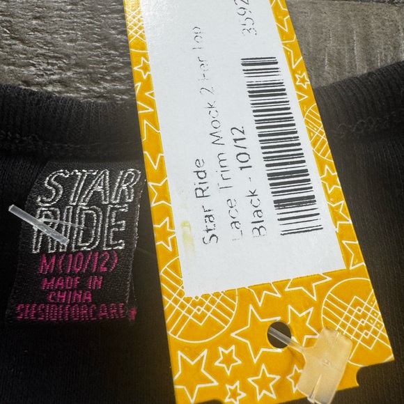 Black Lace Trim Girl’s  Top - Picture 3 of 6